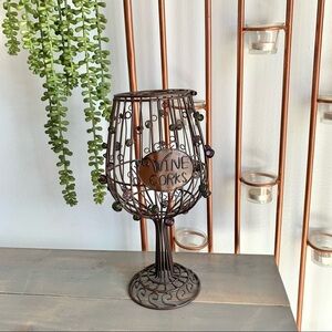 Metal Wine Cork Catcher Wine Glass Shaped